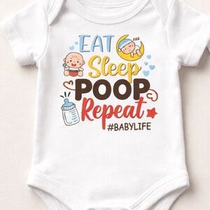 Eat Sleep Poop Repeat Baby Onesie – Funny Newborn Bodysuit – #BabyLife Outfit